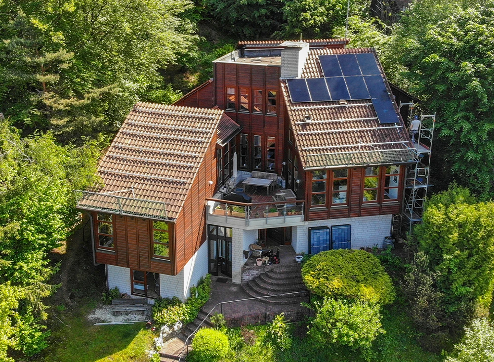 PV auf besonderem Wohnhaus